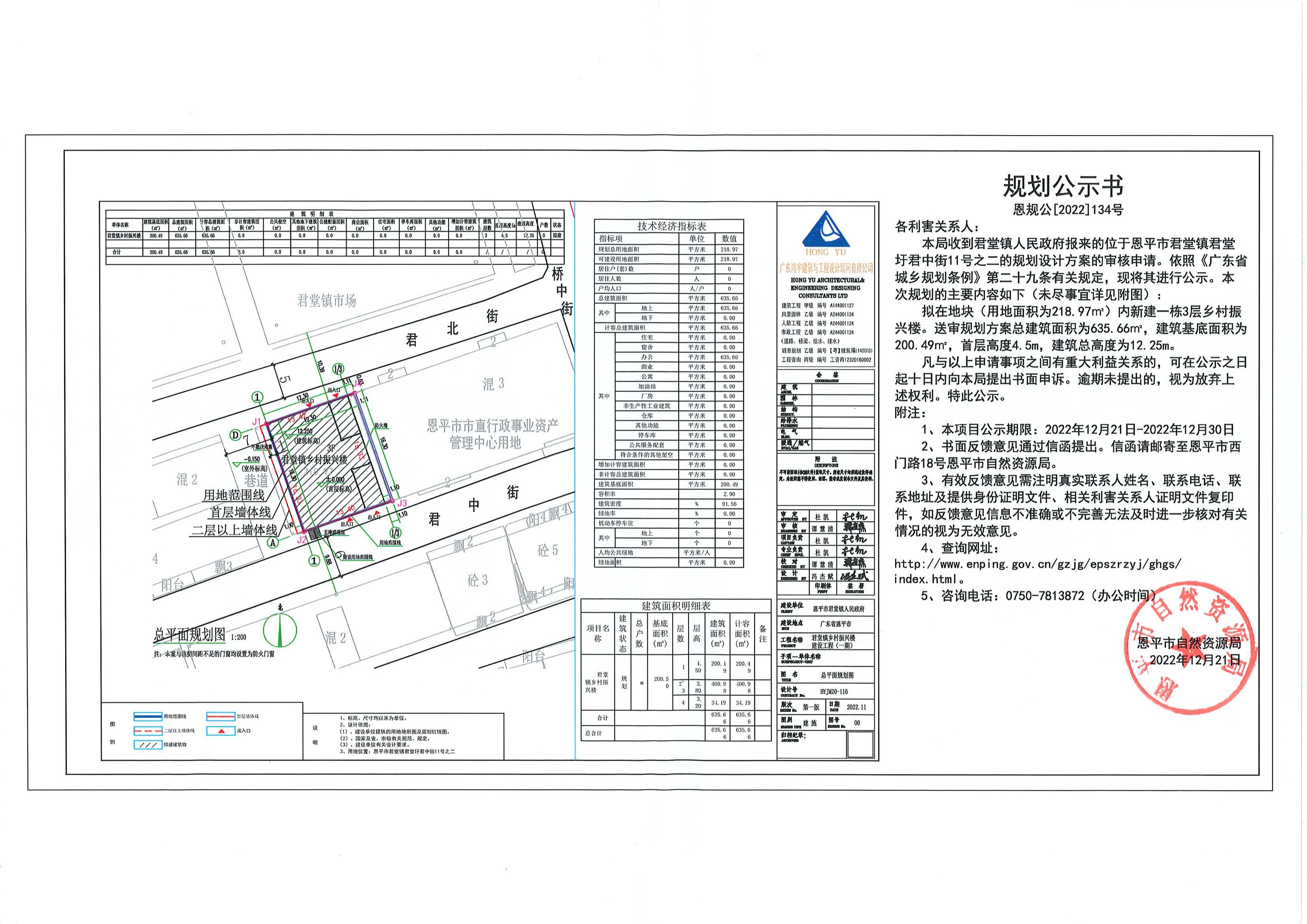 恩规公【2022】134号 规划公示书 【恩平市君堂镇君堂圩君中街11号之二】_00.jpg