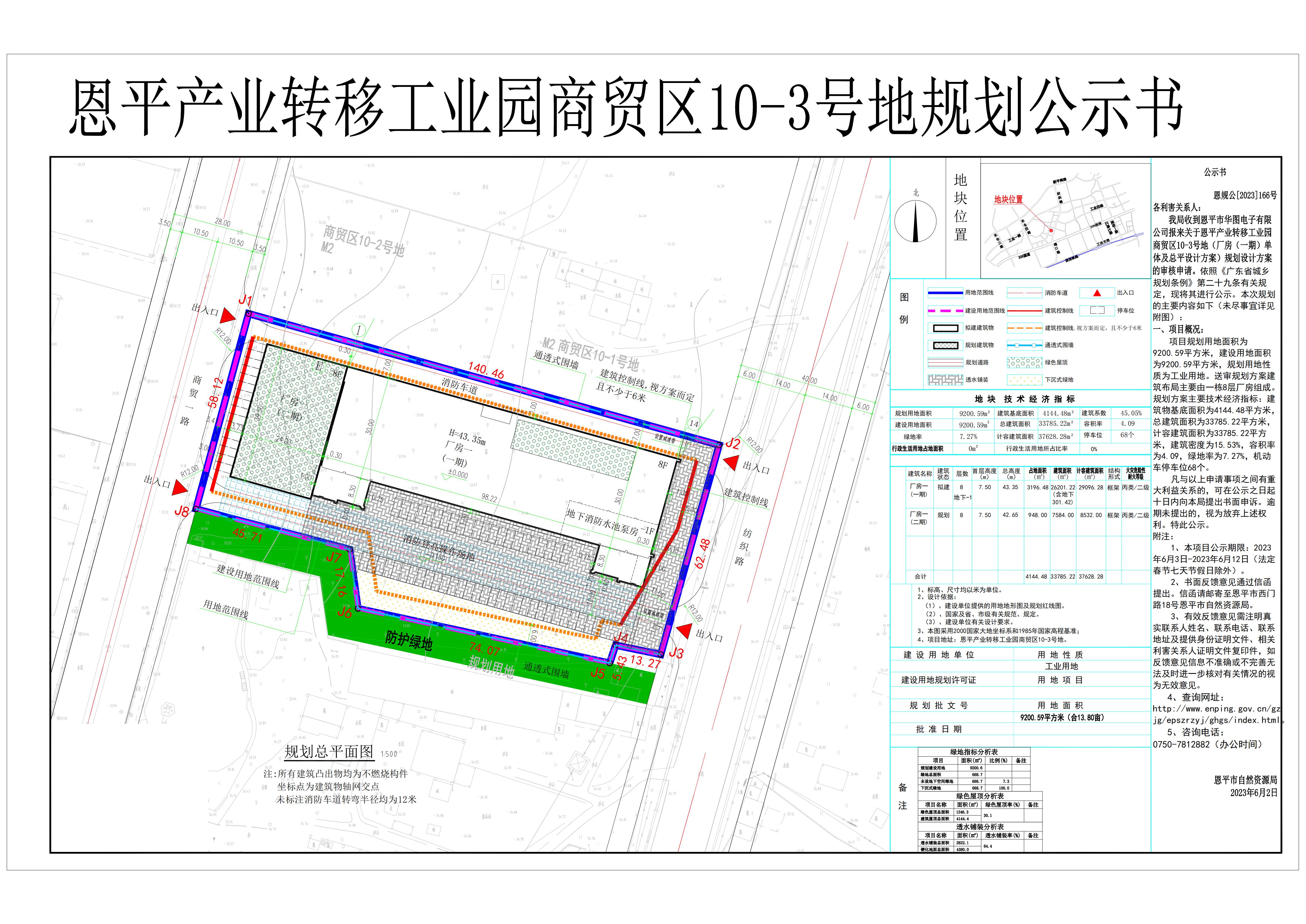 关于恩平产业转移工业园商贸区10-3号地（恩平市华图电子有限公司）厂房（一期）单体及总平设计方案的公示_00.jpg