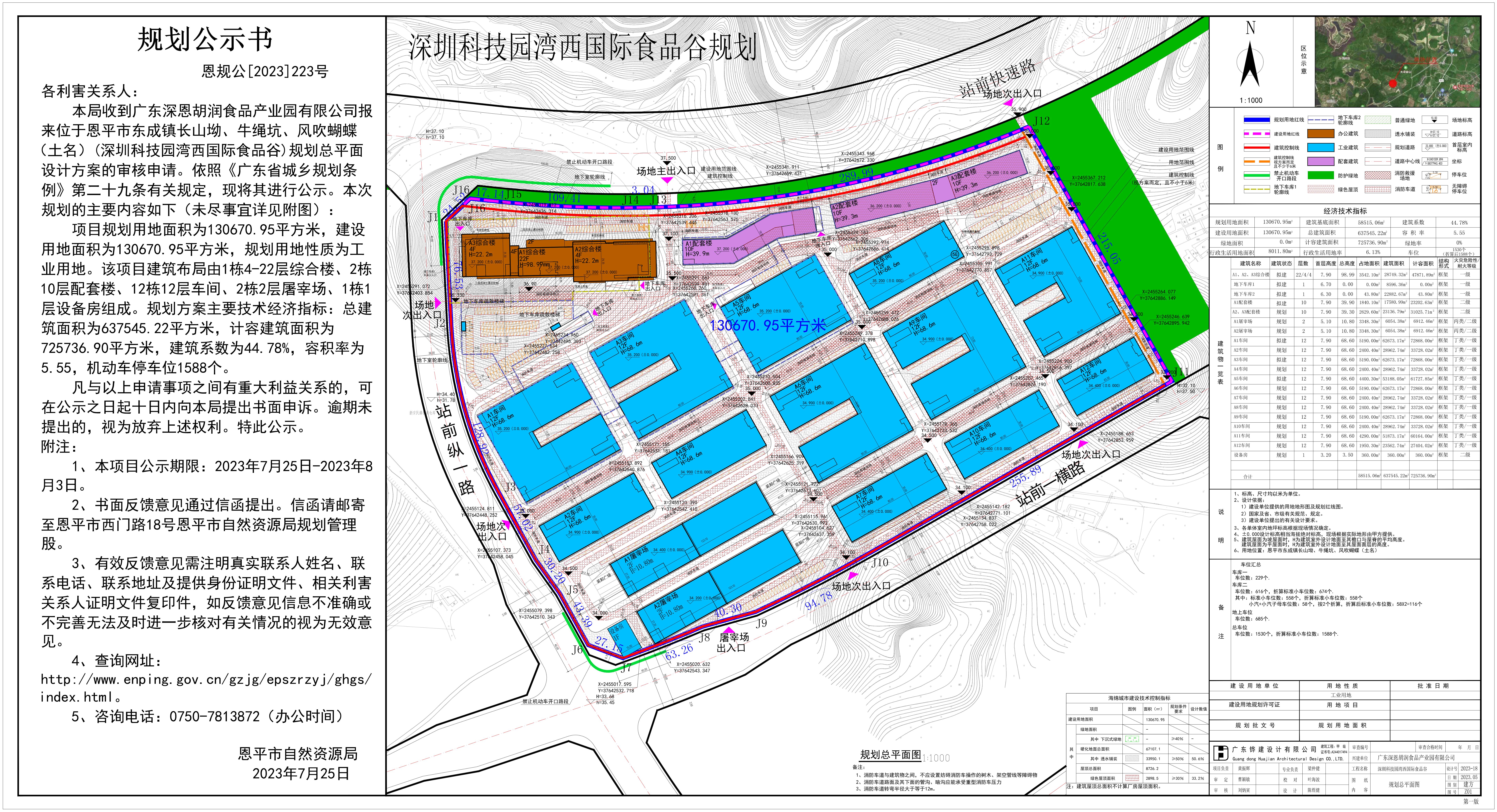 223.关于恩平市东成镇长山坳、牛绳坑、风吹蝴蝶（土名）（深圳科技园湾西国际食品谷）规划总平面设计方案的公示_00.jpg