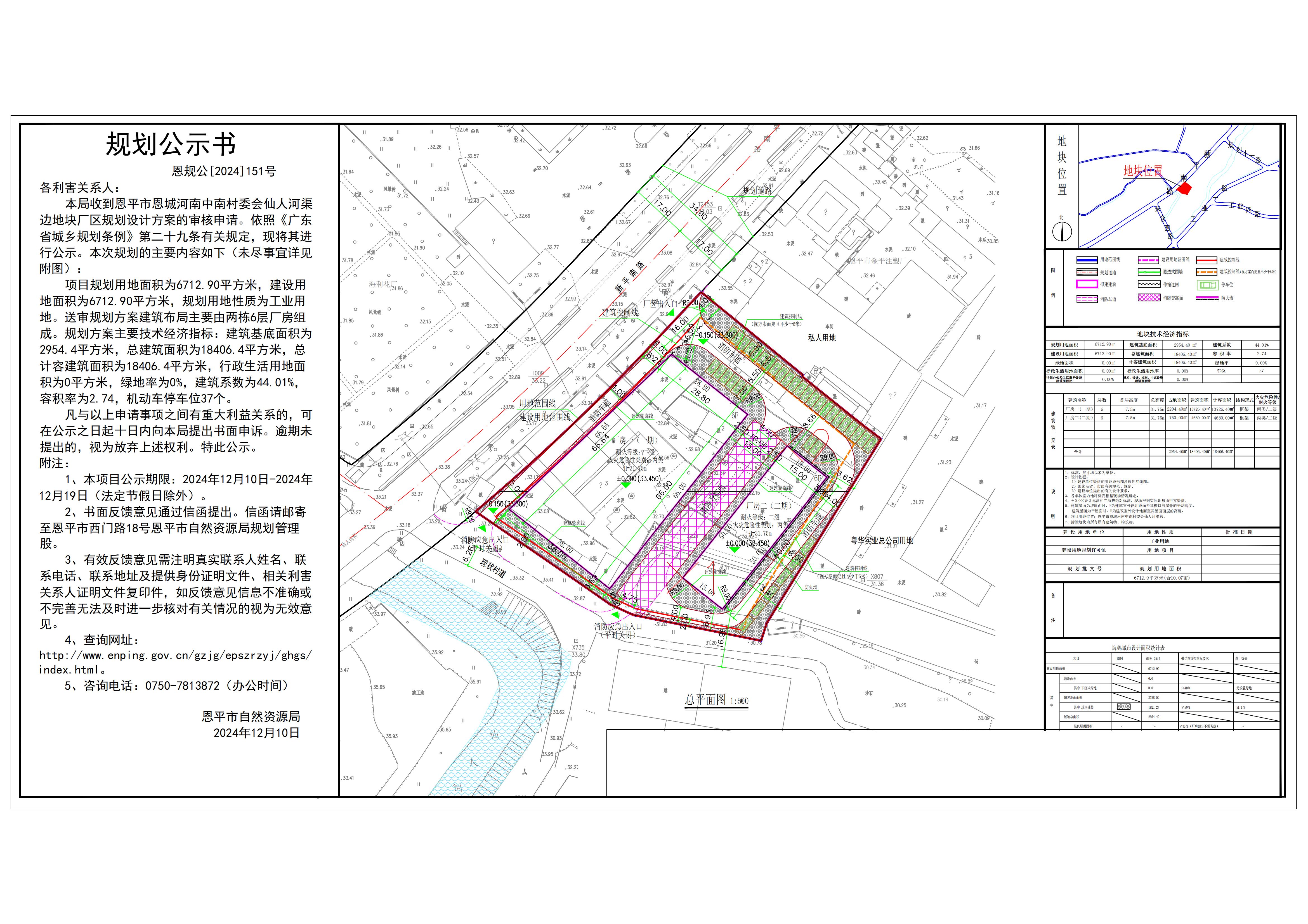 恩规公[2024]151号 规划公示书 关于恩平市恩城河南中南村委会仙人河渠边的公示.jpg