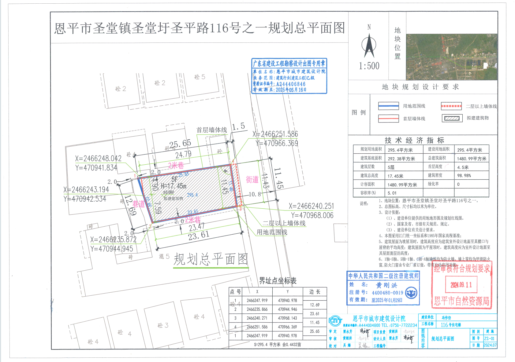 927【批后公告】恩平市圣堂镇圣堂圩圣平路116号之一（冯作仍）总平面图.png