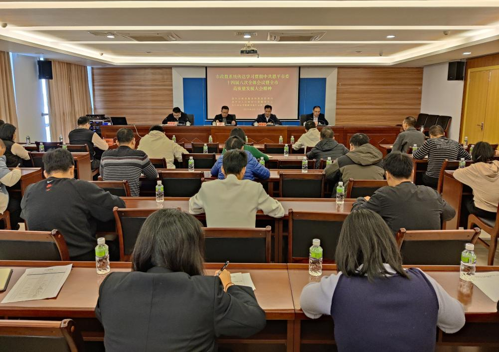 市政数系统传达学习贯彻中共恩平市委十四届八次全体会议暨全市高质量发展大会精神