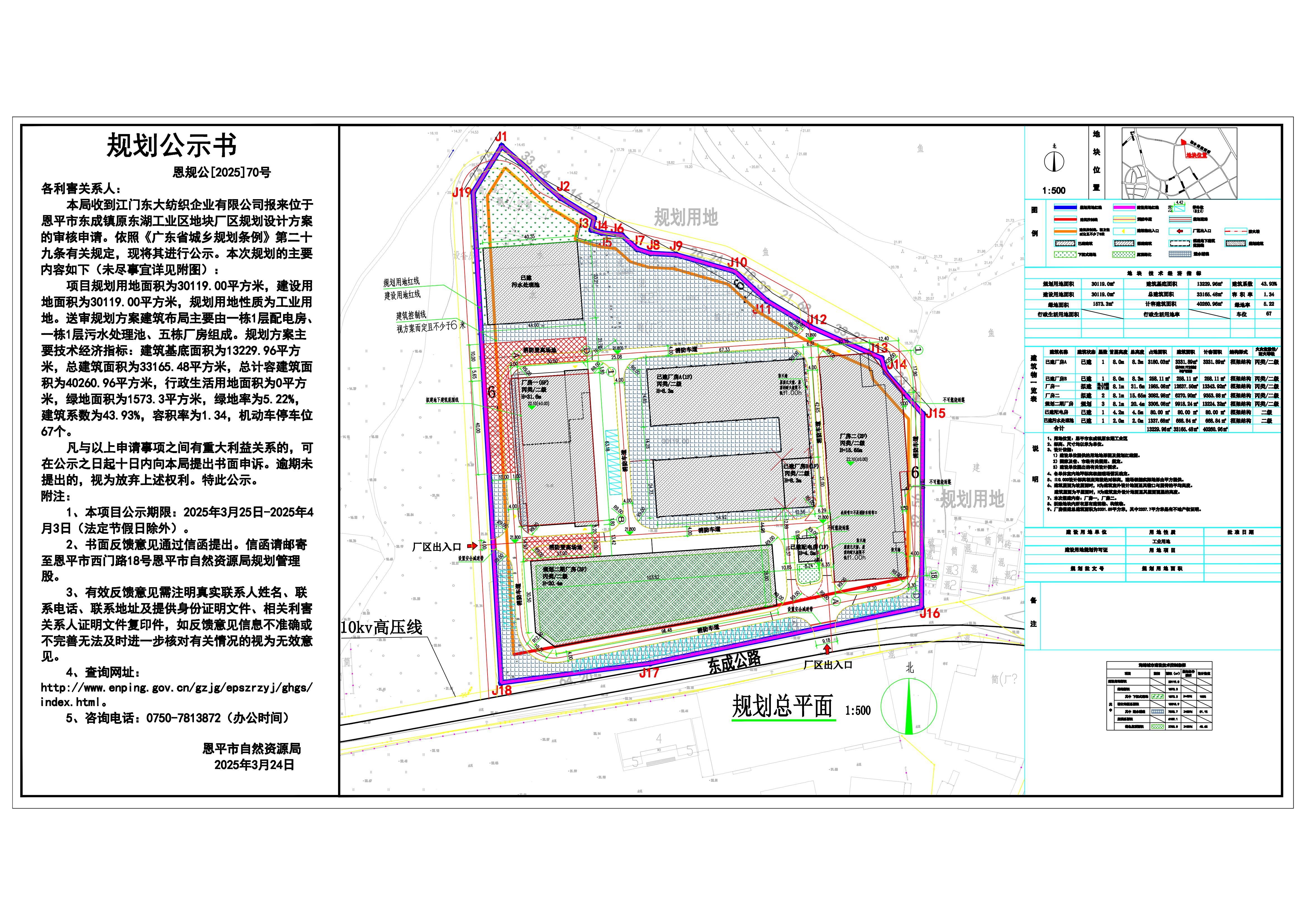 恩规公[2025]70号 规划公示书 关于恩平市东成镇原东湖工业区（江门东大纺织企业有限公司）的公示.jpg