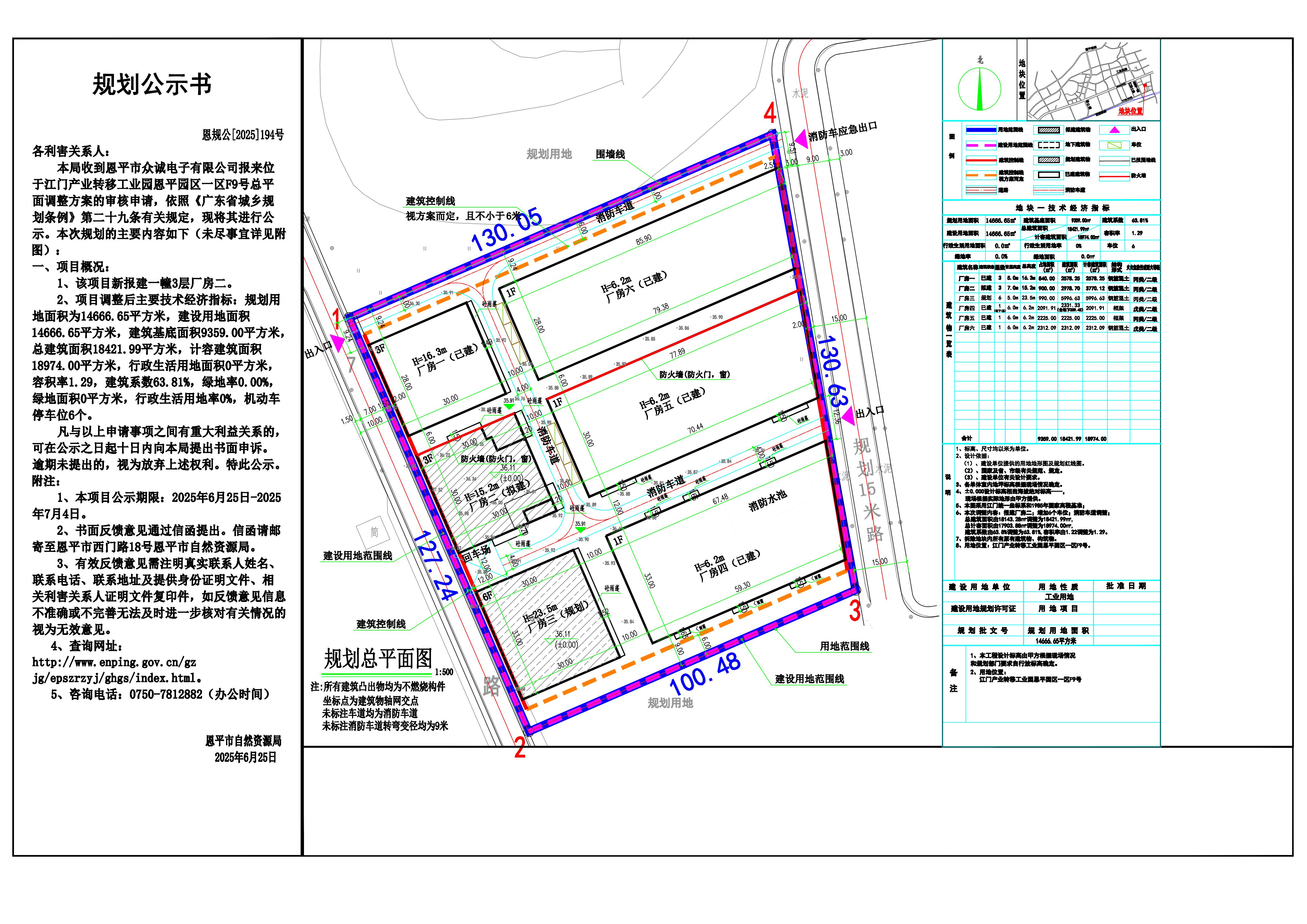 恩规公[2025]194号 关于江门产业转移工业园恩平园区一区F9号（恩平市众诚电子有限公司）的规划公示书.jpg